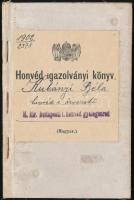 1902 Honvéd igazolványi könyv szép állapotban, pótlapokkal