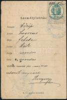 1896 Igazolási hegy köszörűs részére