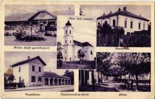 1935 Balatonmáriafürdő, Molnár László gyermeknyaraló, Római katolikus templom, Vasútállomás, Bencsó villa, sétány (EK)