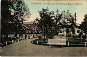 1913 Aknaszlatina, Slatinské Doly, Solotvyno (Máramaros); Lajos fürdő, fürdőépület és gépház / spa and its engine house (szakadás / tear)