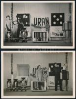 1947 Uran cseh bűvész fellépései, 2 db dedikált fotólap, 9×14 cm