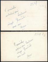 1947 Uran cseh bűvész fellépései, 2 db dedikált fotólap, 9×14 cm