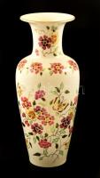 Zsolnay pillangó mintás nagy váza, kézzel festett, jelzett, hibátlan, m: 33,5 cm