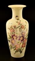 Zsolnay mezei virág mintás váza, kézzel festett, jelzett, hibátlan, m: 27 cm
