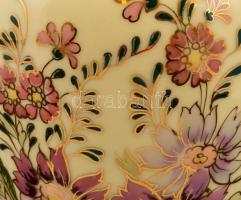 Zsolnay mezei virág mintás váza, kézzel festett, jelzett, hibátlan, m: 27 cm