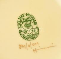 Zsolnay mezei virág mintás váza, kézzel festett, jelzett, hibátlan, m: 27 cm