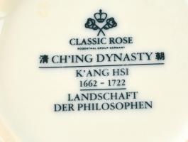 Classic Rose Rosenthal váza, levonóképes (távol keleti tájkép), hibátlan, jelzett, m:27 cm