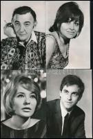 Színészek, filmjelenetek, 18 db fotólap, feliratozva, különböző méretben