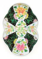 Herendi Gödöllői mintás tálka, kézzel festett, jelzett, apró kopás nyomokkal, 13,5×9 cm