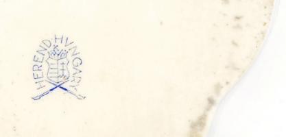 Herendi Gödöllői mintás tálka, kézzel festett, jelzett, apró kopás nyomokkal, 13,5×9 cm