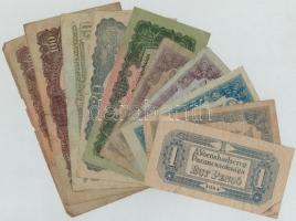 1944. 1P-100P (10x) A Vöröshadsereg Parancsnoksága T:III,III- közte szép papír is