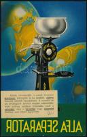 Alfa Separator - reklámplakát negatív nyomata, Globus Nyomda, 22×14 cm