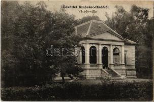 Szobránc, Szobráncfürdő, Kúpele Sobrance; Várady Villa. Scharf Béla kiadása / villa