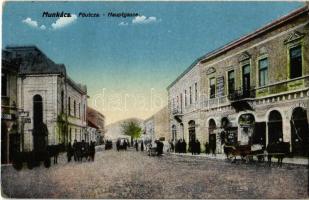 Munkács, Mukacheve, Mukacevo; Fő utca, Ornstein Mar. üzlete / main street, shops (EK)