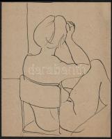 Jelzés nélkül: Aktok, 3 db. Tus, papír, 30×23 cm