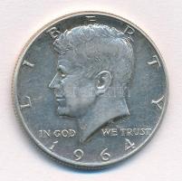 Amerikai Egyesült Államok 1964 1/2$ Ag Kennedy T:1- USA 1964 1/2 Dollar Ag Kennedy C:AU