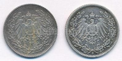 Német Birodalom 1906D 1/2M Ag + 1914D 1/2M Ag T:2,2- patina
German Empire 1906D 1/2 Mark Ag + 1914D...