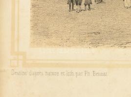 cca 1840 Róma litográfia. Benoist jelzéssel. Üevegezett keretben. 32x24 cm