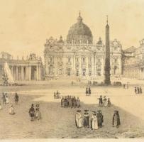 cca 1840 Róma litográfia. Benoist jelzéssel. Üevegezett keretben. 32x24 cm