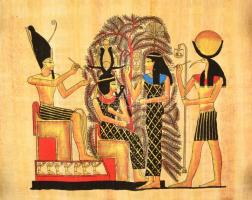 Modern egyiptomi szuvenír papiruszkép, 40×33 cm
