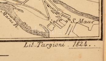 1814 Il contorni di Parigi per la illustarzione della Bataglia di 30 Marzo 1814. Párizs ostroma. Tar...