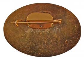 ~1970. "Univerzális Kender Juta Dolgozó" zománcozott jelvény (44mm) T:1-