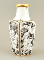 Hollóházi Jurcsák László által tervezett váza, Vénusz születése. Matricás, jelzett, hibátlan, m:24 cm