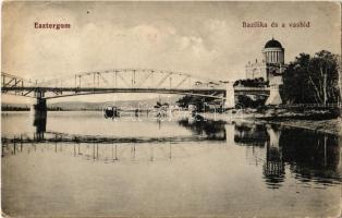 1913 Esztergom, Bazilika és vashíd (ázott sarok / wet corner)