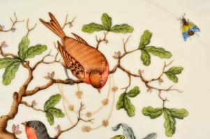 Herendi Rotschild mintás nagy tál, kézzel festett, jelzett, apró kopásnyomokkal, 42×32,5 cm