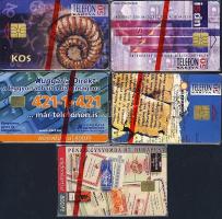 5 db használatlan telefonkártya eredeti csomagolásban