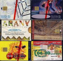 6 db használatlan telefonkártya eredeti csomagolásban