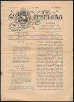 1901, 1904 Zenevilág, Magyar dal- és zeneközlöny.2 zenei újság vegyes állapotban