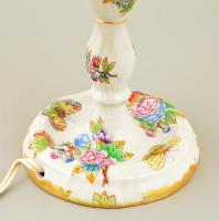 Herendi Viktória mintás asztali lámpa, nem kipróbált, több helyen szakadt burával, m:29 cm