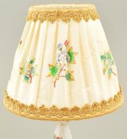 Herendi Viktória mintás asztali lámpa, nem kipróbált, több helyen szakadt burával, m:29 cm