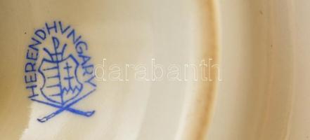 Herendi Viktória mintás asztali lámpa, nem kipróbált, több helyen szakadt burával, m:29 cm