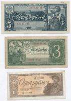 Szovjetunió 1938. 1R + 3R + 5R mindhárom lezárt fóliában T:II,III Soviet Union 1938. 1 Ruble + 3 Rubles + 5 Rubles all three in sealed foil packing C:XF,F