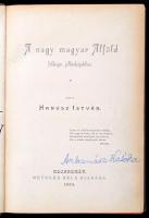Hanusz István: A nagy magyar Alföld földrajzi jellemképekben. Kecskemét, 1895. Metzger. Aranyozott k...
