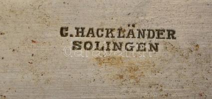 Ezüst (Ag.) nyelű kés készlet (6db), jelzett, Solingen pengékkel, kettő db kimozdult a nyeléből,  h:...