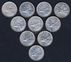 Kanada 1953-68. 25c Ag (10x) 8klf évszámmal T:3