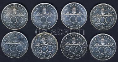 1992-94. 200Ft Ag "MNB" (7x), "Deák" (1x) T:BU,2