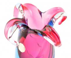 Jelzett (Murano) szirom váza, hibátlan, m: 10 cm