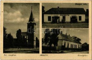 1951 Ároktő, Református templom, Községháza, Hangya Szövetkezet üzlete és saját kiadása