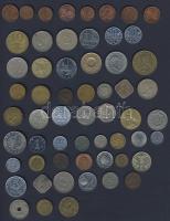 58db vegyes fémpénz, egész világ, régi és új, közte nominál
