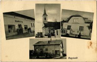1951 Bogyiszló, Hangya Szövetkezet üzlete, Hitelszövetkezet, Református templom (EB)