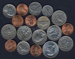 USA 1954-1997. 1c (6x), 5c (4x), 10c (1x), 1/4$ (6x), 1$ (1x) T:2,3 Összesen 18db!