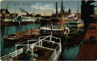 Szczecin, Stettin; Freihafen / port with ships (EK)
