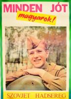 cca 1990 Minden jót magyarok! Szovjet hadsereg plakát, 61x44 cm