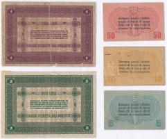 Olaszország / Velence / Osztrák-magyar megszállás 1918. 5c + 10c + 50c + 1L + 2L mindegyik lezárt fó...