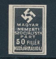 Magyar Nemzeti Szocialista Párt 50f hozzájárulási díj bélyeg