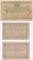 Lengyelország 1919. 1M (2xklf) egyik sorszám vesszővel + 5M T:III- kis ly.
Poland 1919. 1 Marek (2x...